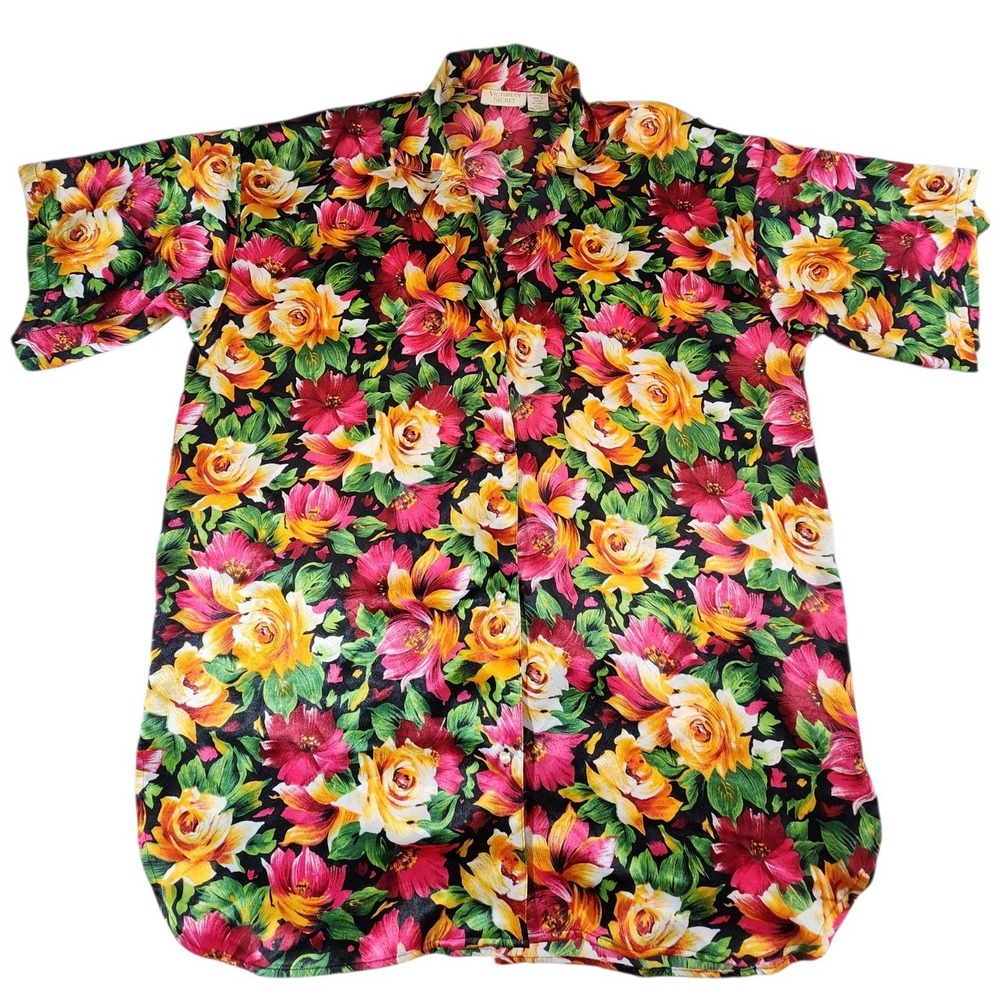 Victoria's Secret gold label Sleep Shirt Womens M/L Multicolor Vintage Floral